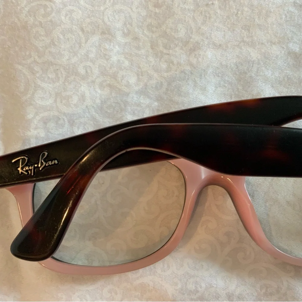 Ray Ban Eyeglasses RB 1528 3580 46-16 125 Black On Pink Horn Rim FRAME Girls